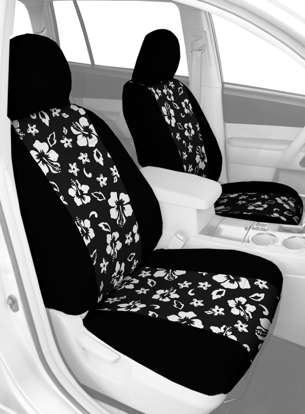 CalTrend Front Neo Seat Covers for 2004-2010 Volkswagen Beetle - VW317-31NN Hawaii Black Insert with Black Trim