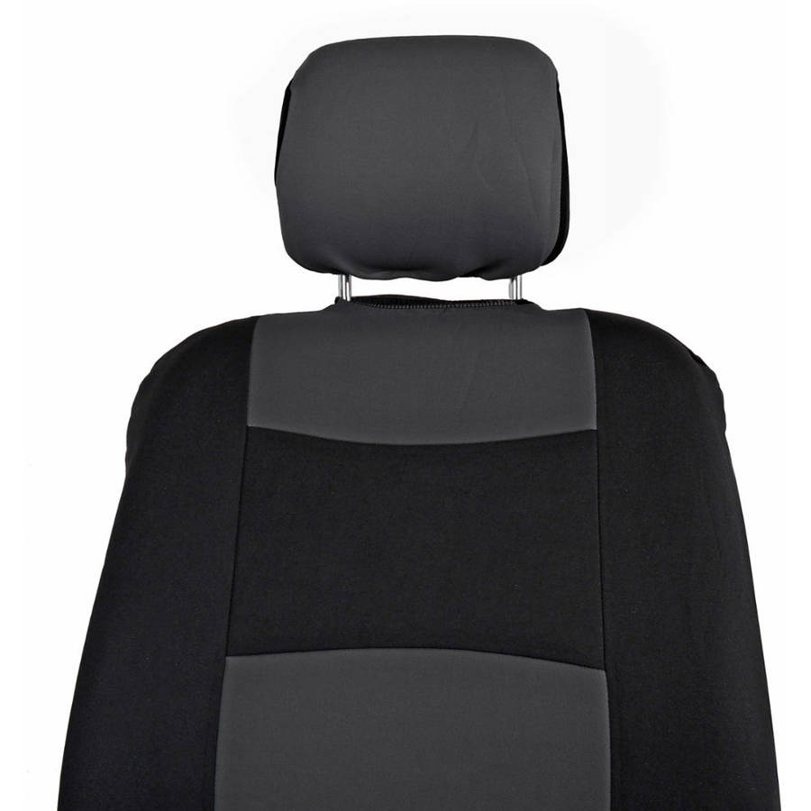 BDK Standard Car Seat Covers 9pc Polyester Cloth 2 Front and Solid Full Bench