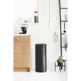 Brabantia 8 Gal. Touch Top Trash Can in Matte Black 115301