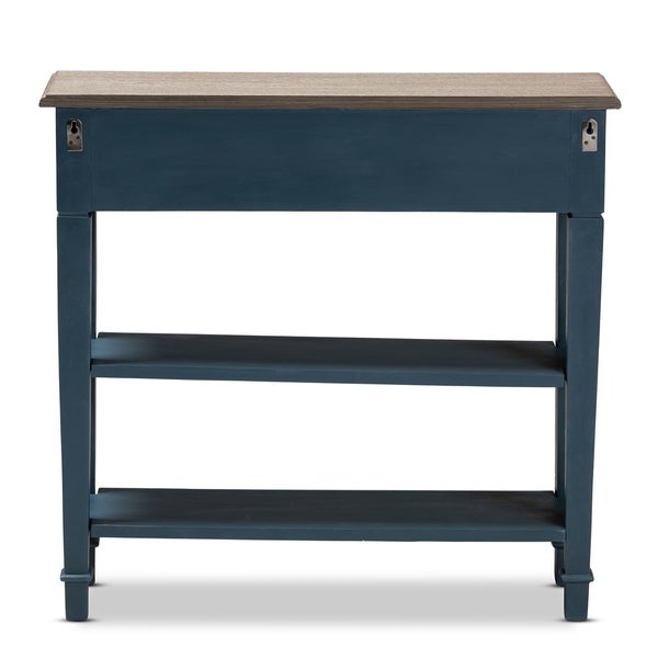 Baxton Studio French Country Blue Spruce Fiinished Wood Accent Console Table