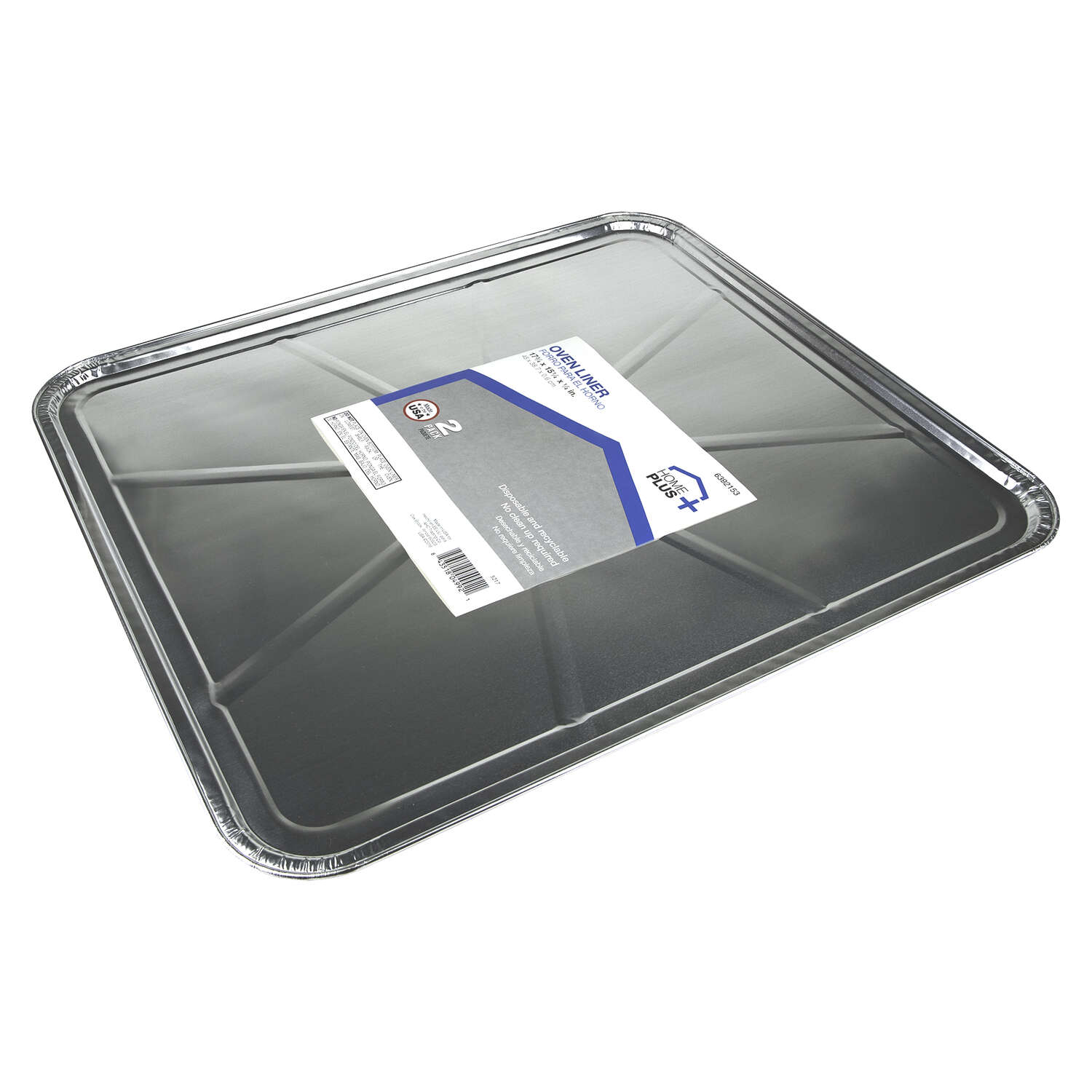 Home Plus Durable Foil 15-1/4 in. W X 17-3/4 in. L Oven Liner Silver 2 pk