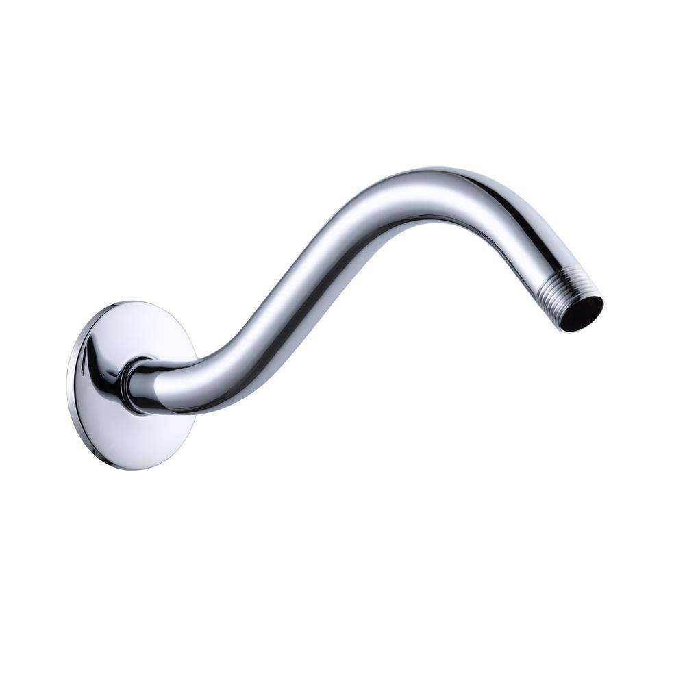 Glacier Bay 9 in. Curved Shower Arm with Flange in Chrome HD59302-6201