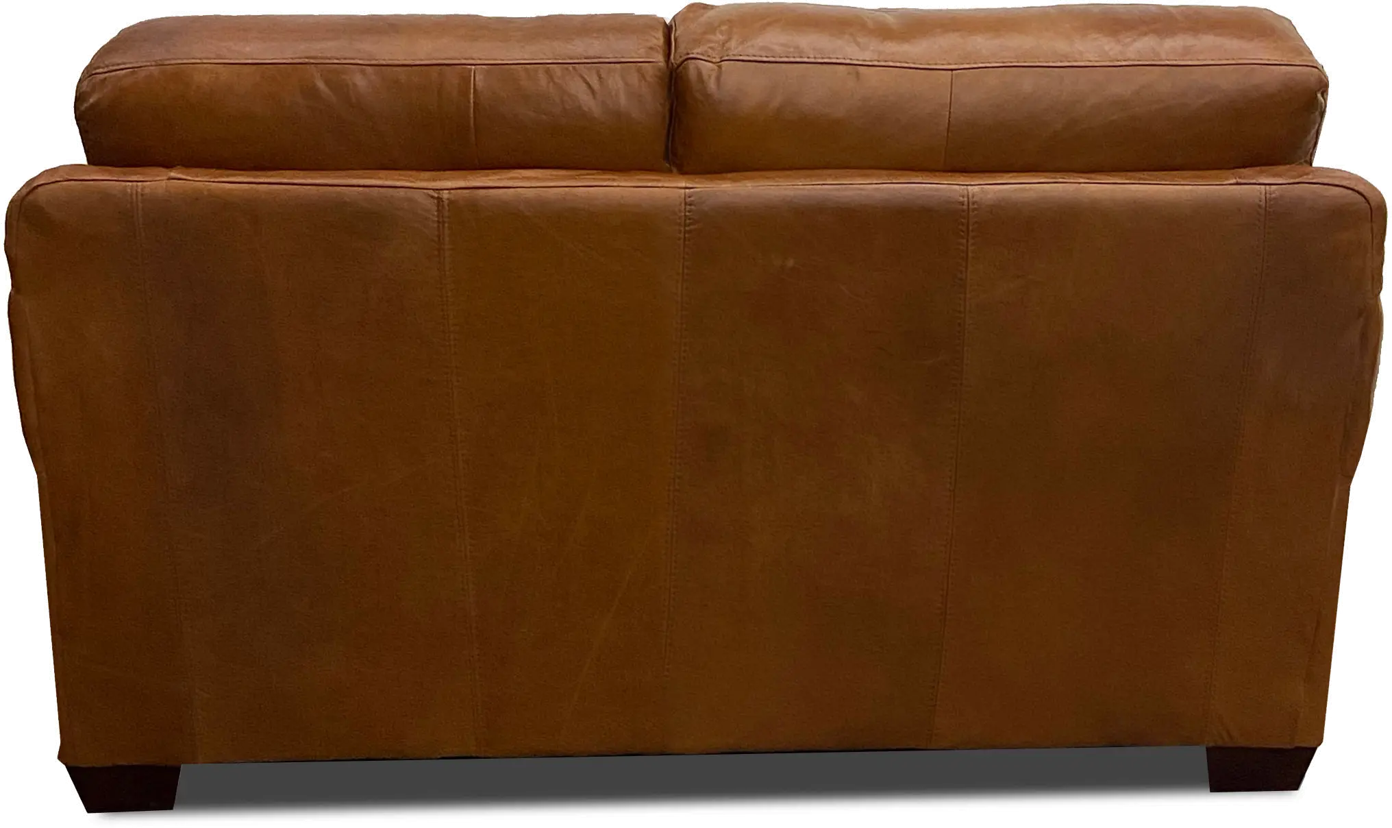 Saddle Brown Leather Loveseat