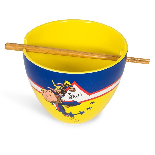 Just Funky My Hero Academia All Might Dinnerware Set 16 ounce Ramen Bowl And Chopsticks