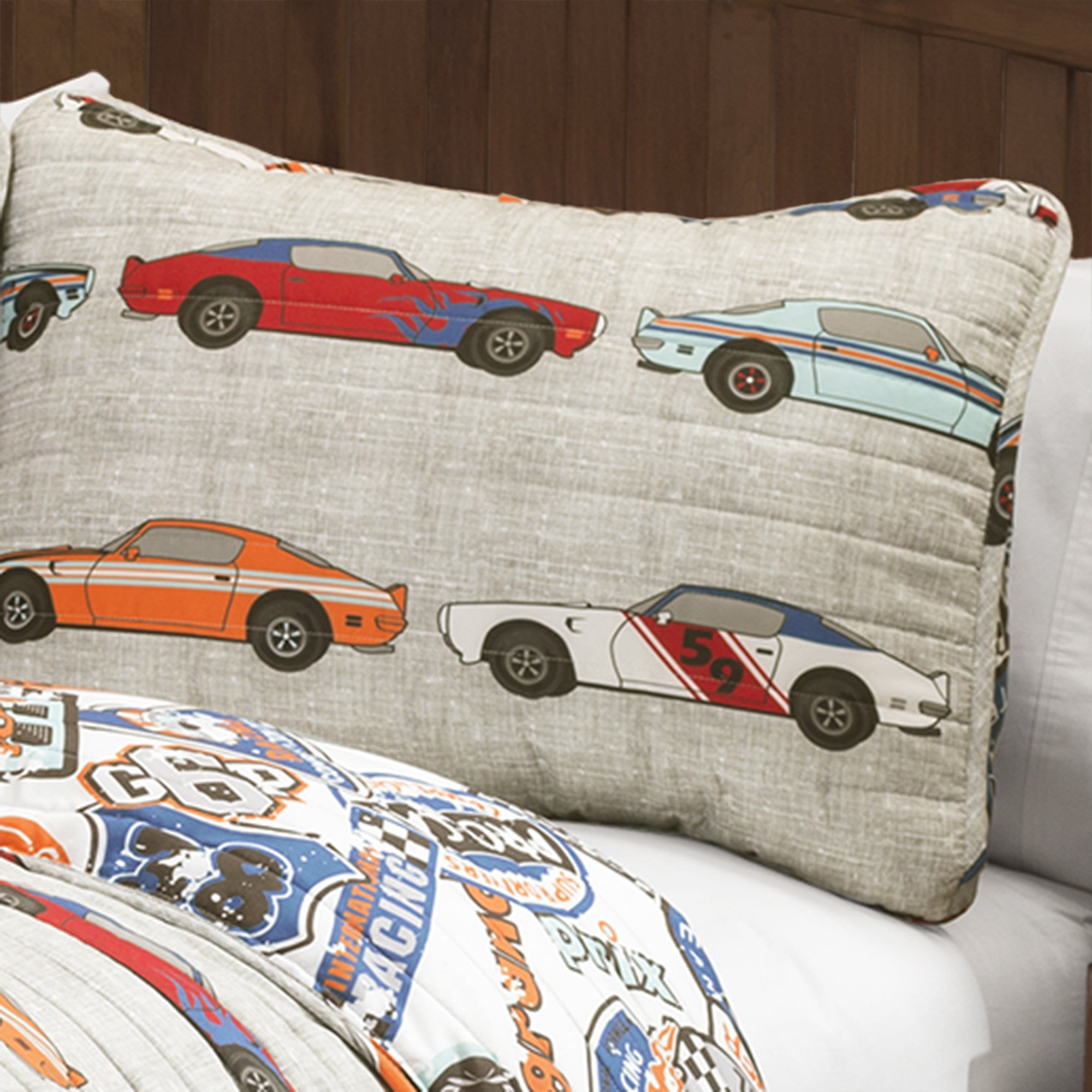 Race Cars Quilt 3 Piece Set Full/Queen Size