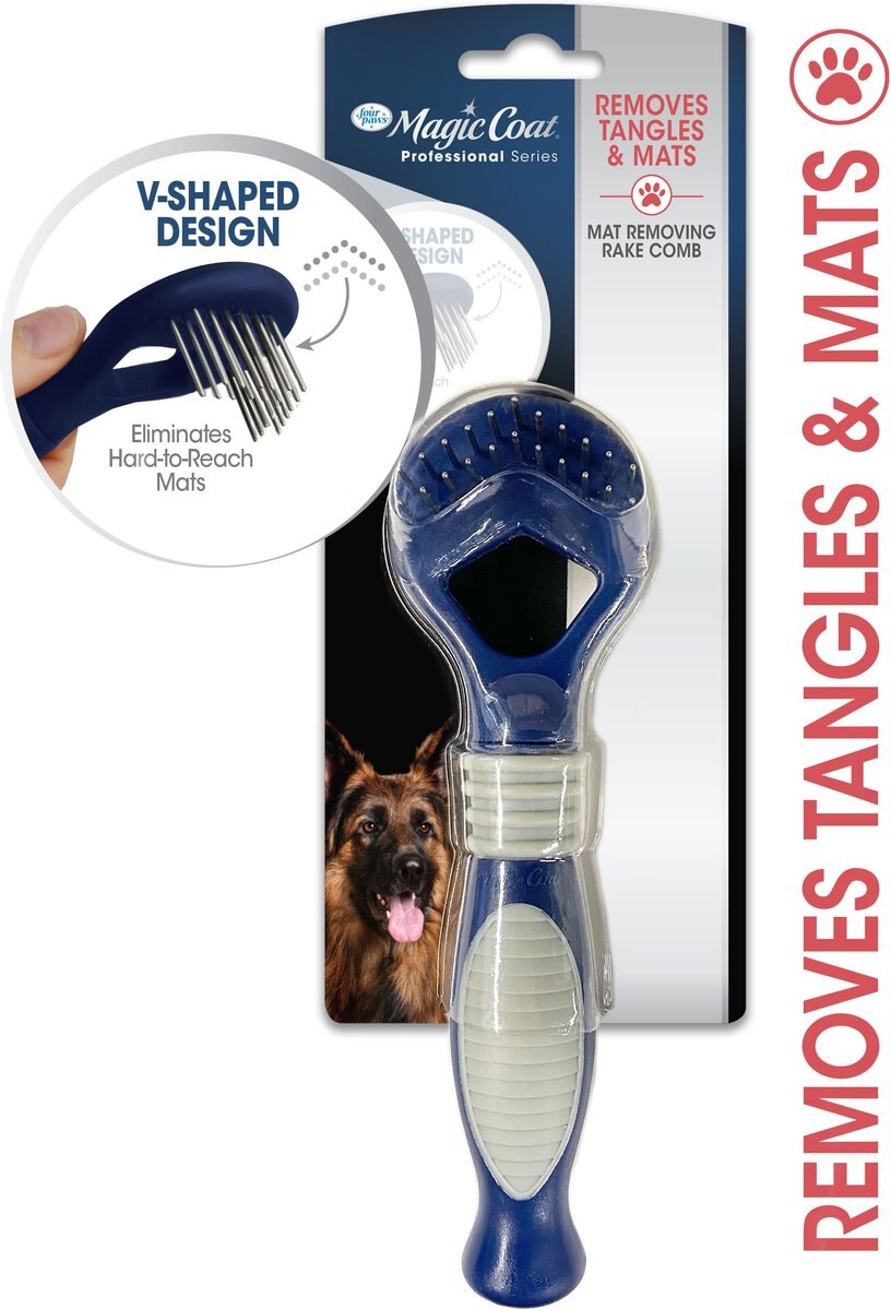 Four Paws Magic Coat Professional Series Instant Mat and Tangle Remover Rake and Comb