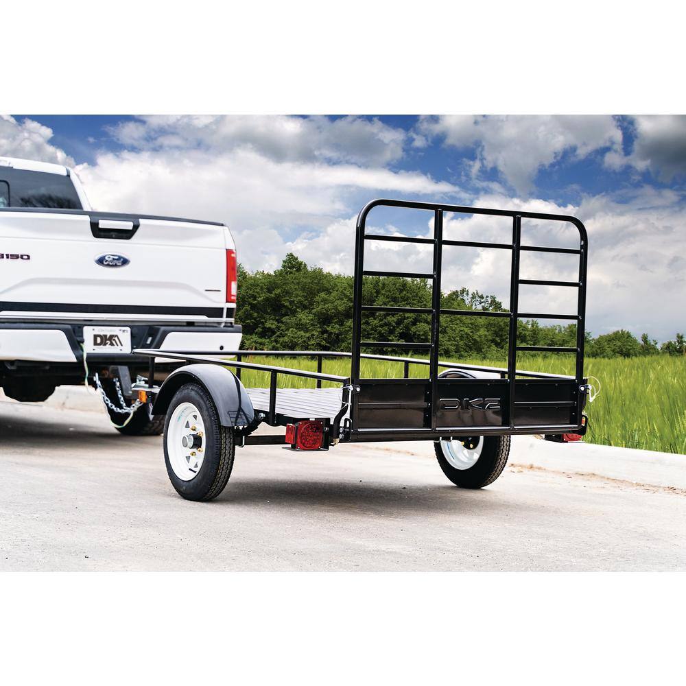 DK2 4 ft. x 6 ft. 1295 lbs. Payload Capacity Open Rail Steel Utility Flatbed Trailer Kit MMT4X6O