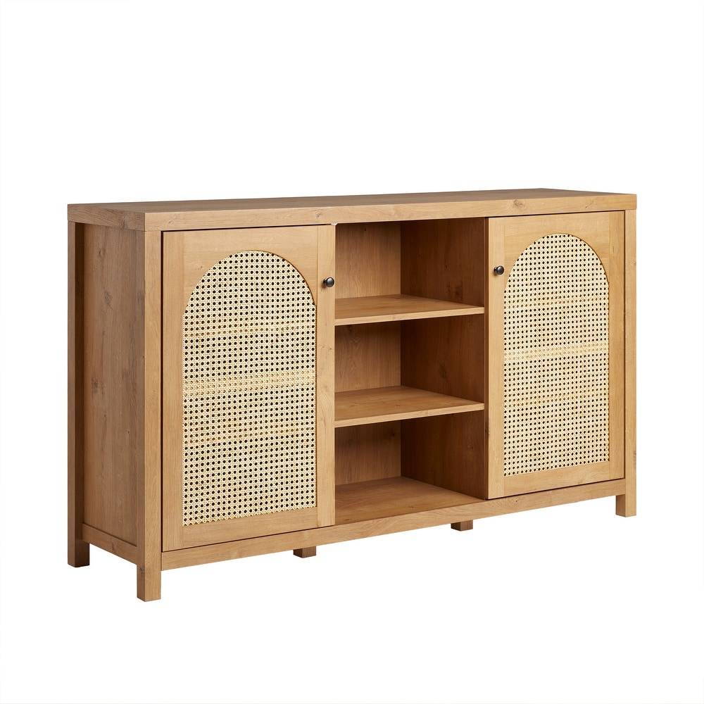 Middlebrook Designs 2 Door 58 inch Sideboard with Arched Rattan Panels