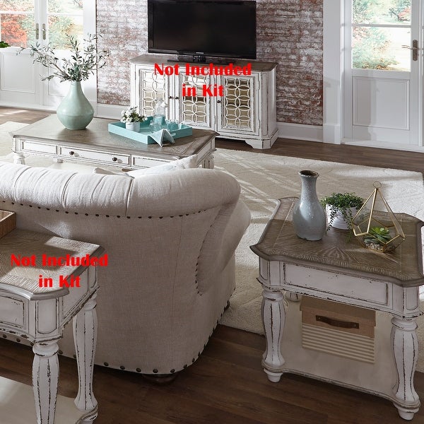 Magnolia Manor Antique White 3 Piece Set (1-Cocktail 2-End Tables)