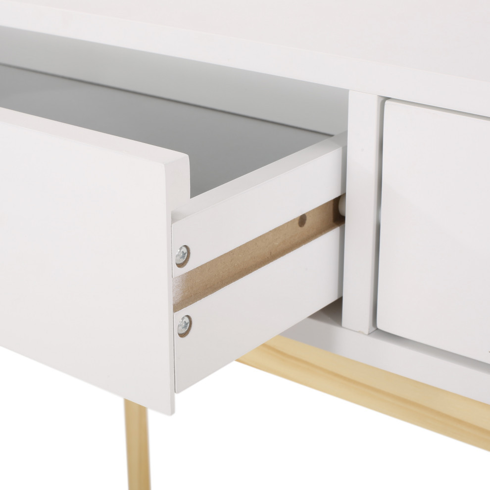 Lombard Mid Century Modern 2 Drawer Console Table   Midcentury   Console Tables   by GDFStudio  Houzz