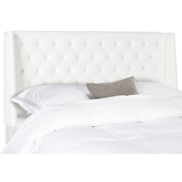 SAFAVIEH London White Tufted Winged Headboard (Full) - - 14428198