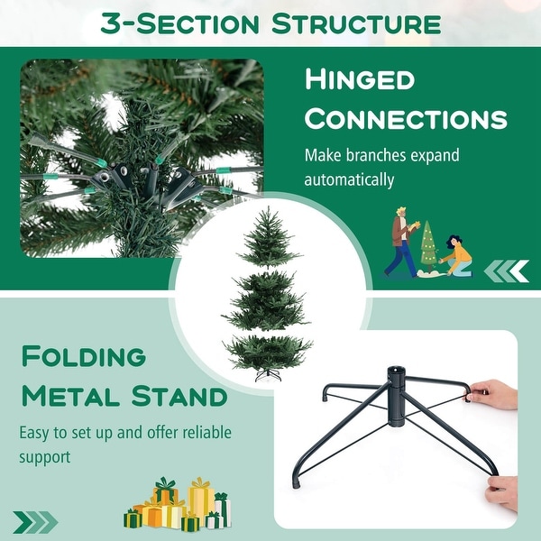 Costway 6/7/8 FT Artificial Xmas Tree with 778 PVC PE Branch Tips 240