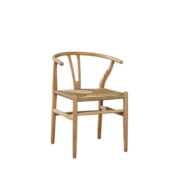 Wish-bone Mid-Century Modern Steam Bent Oak Side Dining Chair