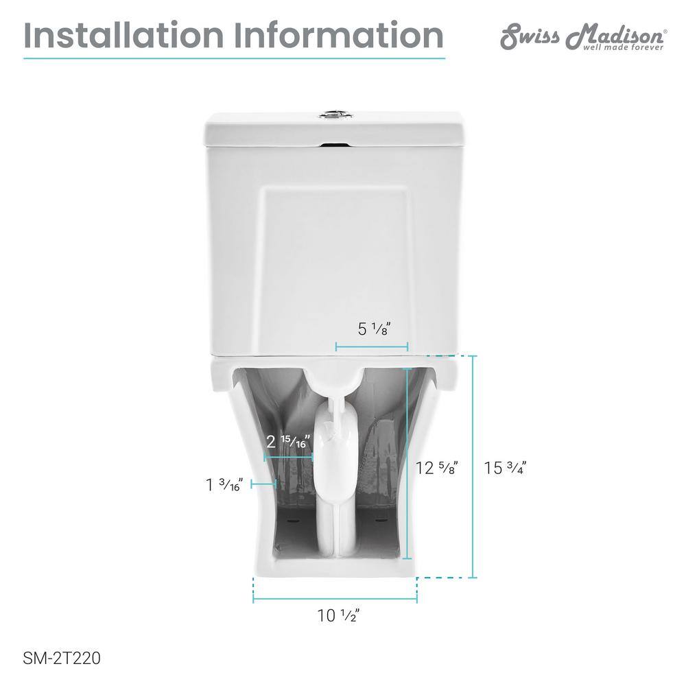 Swiss Madison Cache 2-Piece Elongated Toilet Dual Flush in White SM-2T220