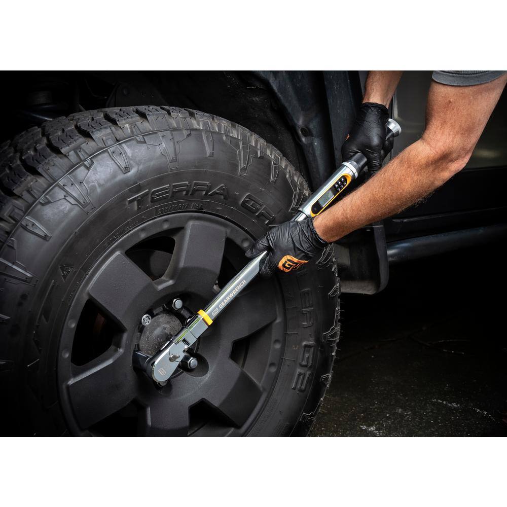 GEARWRENCH 12 in. Drive 120XP 50-250 ft.lbs. Flex-Head Electronic Torque Wrench with Angle 85196