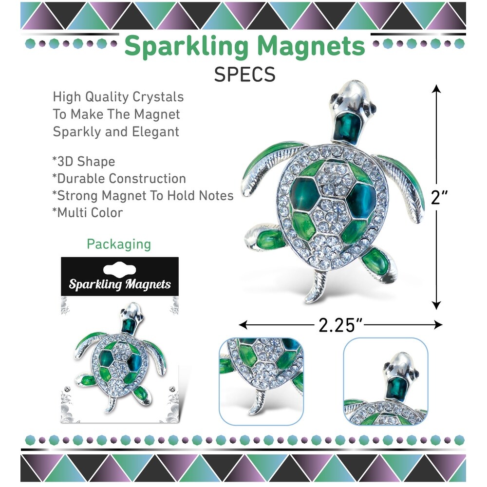 CoTa Global Sea Turtle Sparkling Refrigerator Magnet with Crystals   2.25 Inch