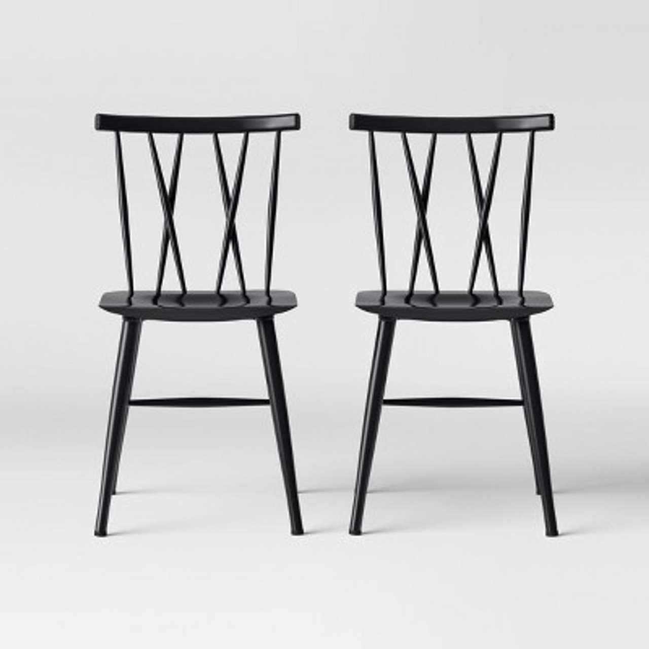 Set of 2 Becket Metal X Back Dining Chair Black - Project 62