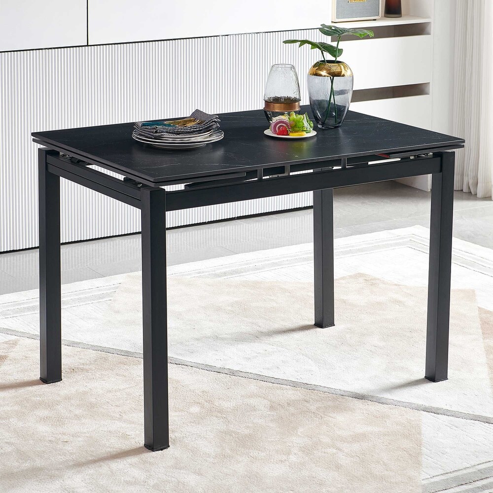 Ceramic Modern Rectangular Expandable Dining Room Table