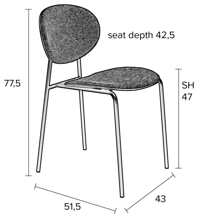 Gray Dining Chairs (2)  DF Donny   Midcentury   Dining Chairs   by Luxury Furnitures  Houzz