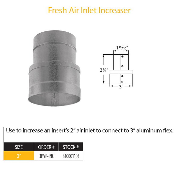 DuraVent SD 3PVP INC 2 3 Galvanized Fresh Air In...