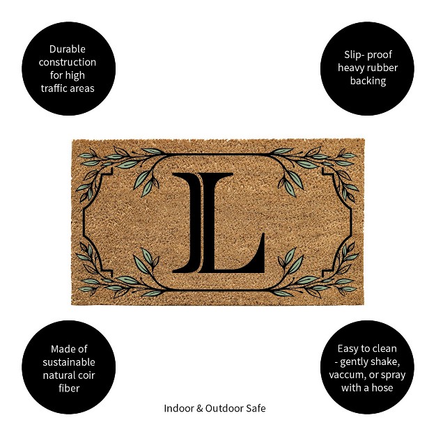 X 16 quot Monogram Coir Mat Letter quot l quot