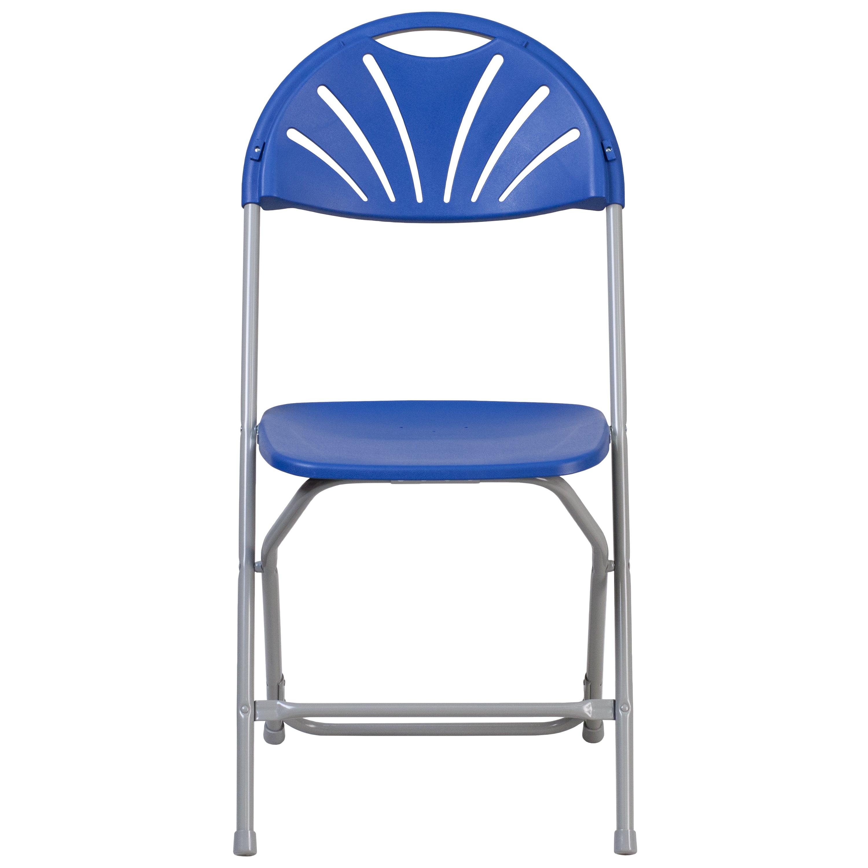 Flash Furniture 2 Pack HERCULES Series 650 lb. Capacity Blue Plastic Fan Back Folding Chair