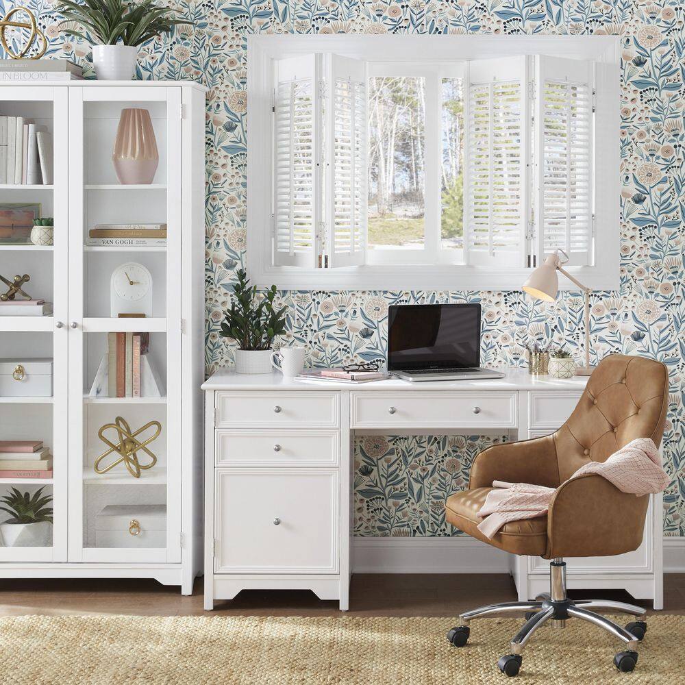 Home Decorators Collection Bradstone 63 in. White Executive Desk JS-3425-A