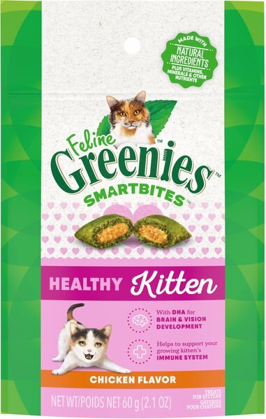 Greenies Smartbites Kitten Chicken Flavor Cat Crunchy Treat