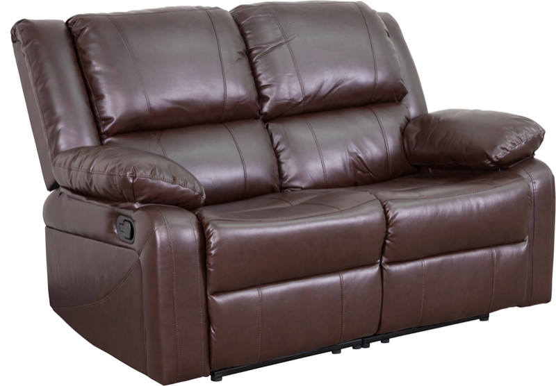 Leather Recline Loveseat   Contemporary   Loveseats   by Homesquare  Houzz