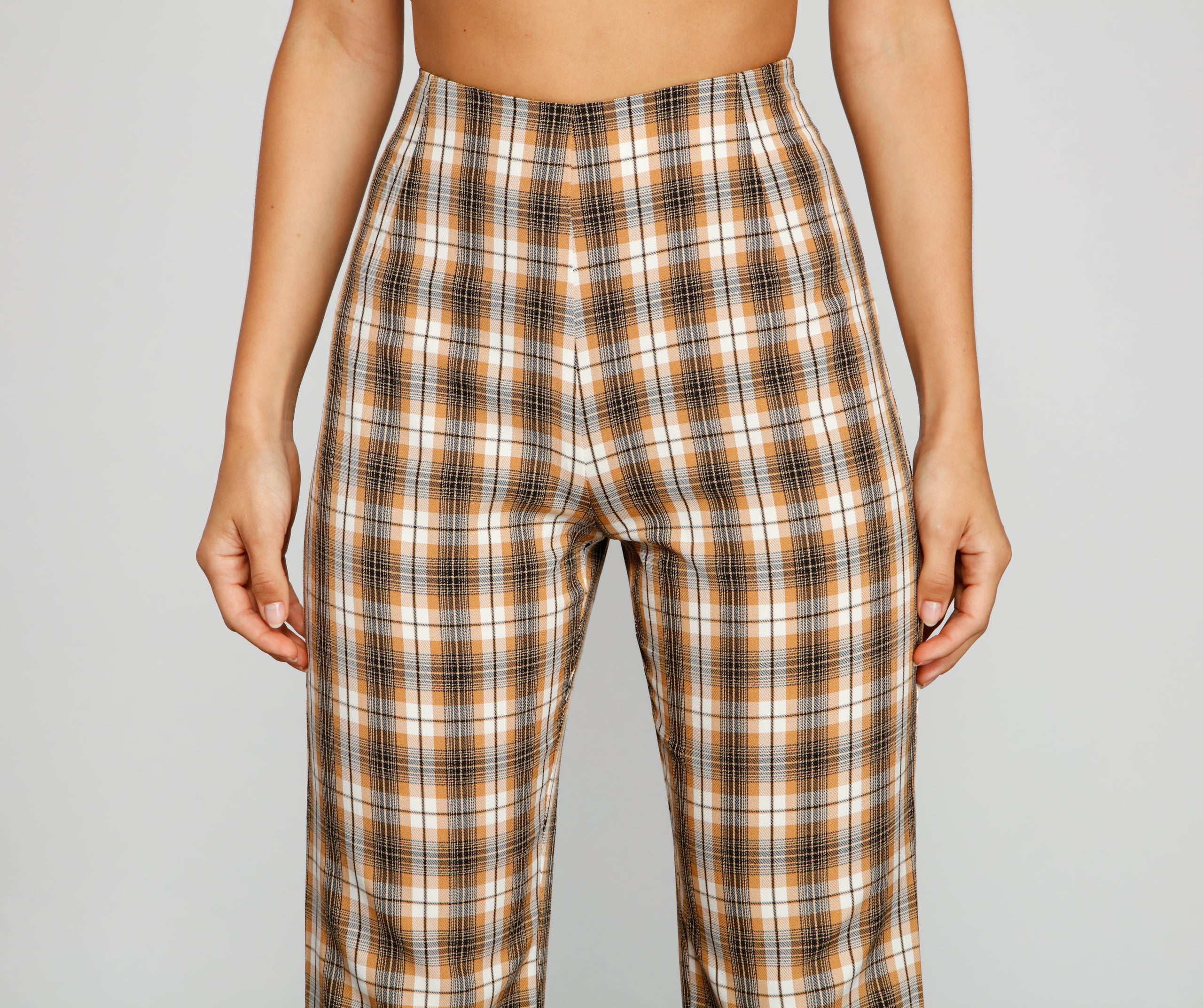 Bring The Flare Plaid Pants