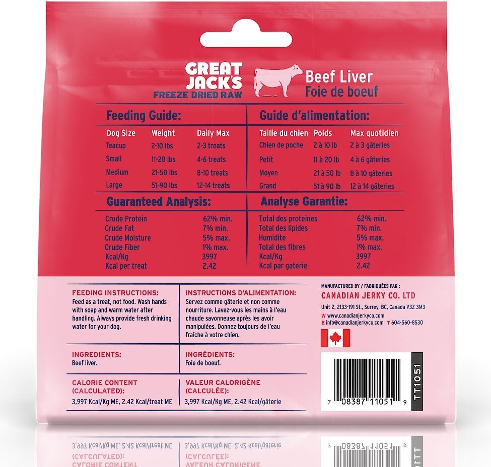 Great Jack's Freeze-Dried Beef Liver Dog Treats