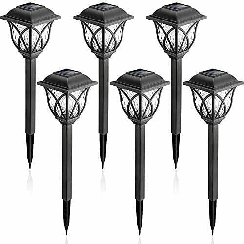 6-Piece Patterned Solar Street Light Outdoor LED Solar Garden Light, Suitable For Lawn, Courtyard And Garden Walkways