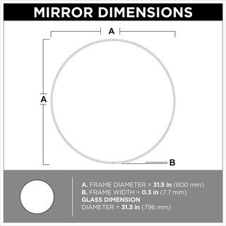 Delta 31 in. W x 31 in. H Framed Round Wall Bathroom Vanity Mirror in Matte Gold RRCTF31-MGD-R