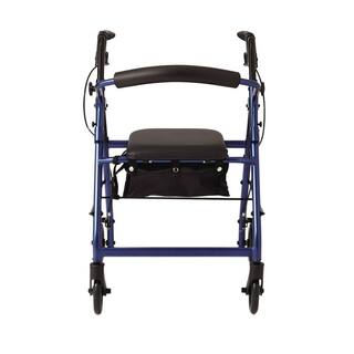 Medline Aluminum Lightweight Folding 4-Wheel Rollator in Blue MDS86850EB