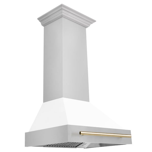 ZLINE Autograph Edition 30-inch Stainless Steel White Shell Range Hood - 30 Inch