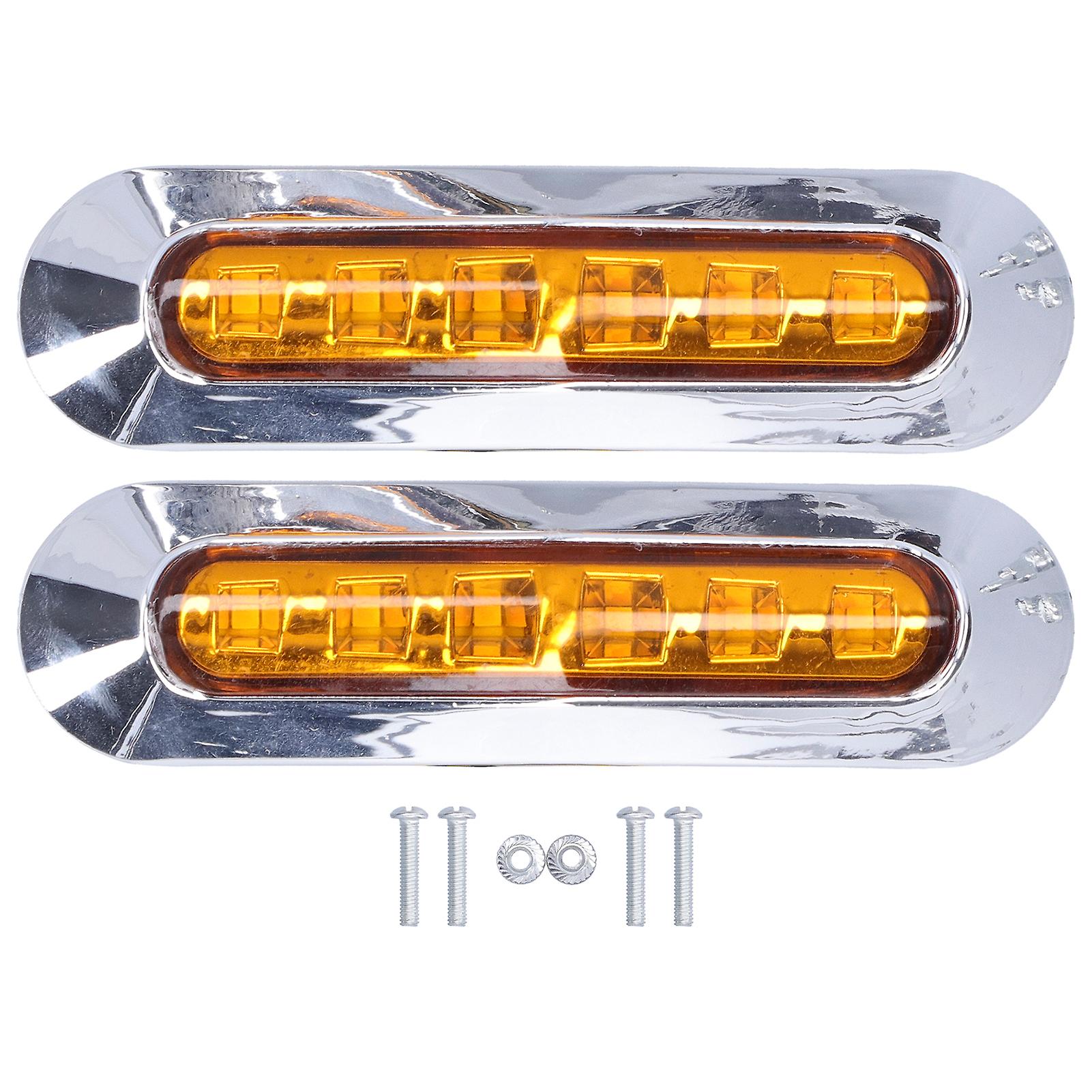 10-30v 6led Side Tail Light Bright Indicator Lamp Ip68 Protection For Cars Trucks Trailers Rvsyellow