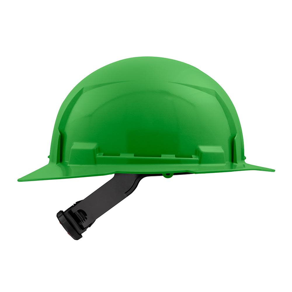 Milwaukee Green Full Brim Hard Hat with 4pt Ratcheting Suspension Type 1 Class E