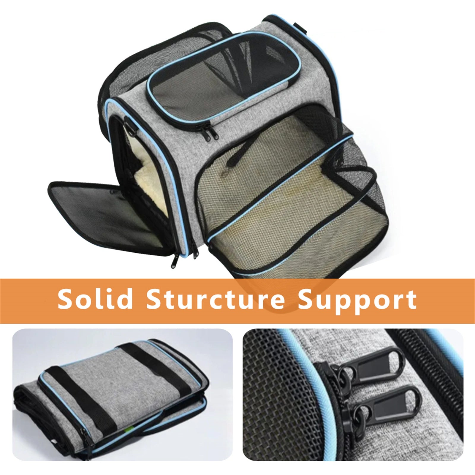 Pet Carrier Airline Approved W/Ventilation， Expandable Foldable Soft-Sided Pet Carrier， Pet Travel Bag for Cats Dogs