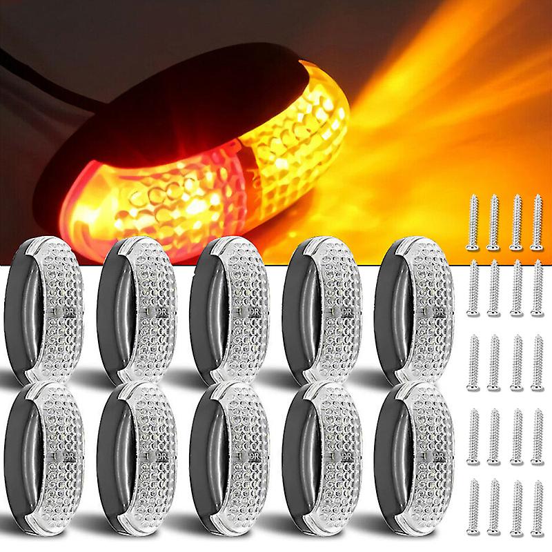 oz 10X LED Clearance Lights Side Marker Lamp Amber Trailer Truck Caravan Multi Volt