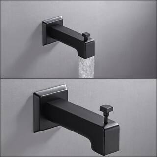 Ultra Faucets Lotto Single Handle 1-Spray Tub and Shower Faucet 1.8 GPM with Pressure Balance in. Matte Black (Valve Included) UF78407R