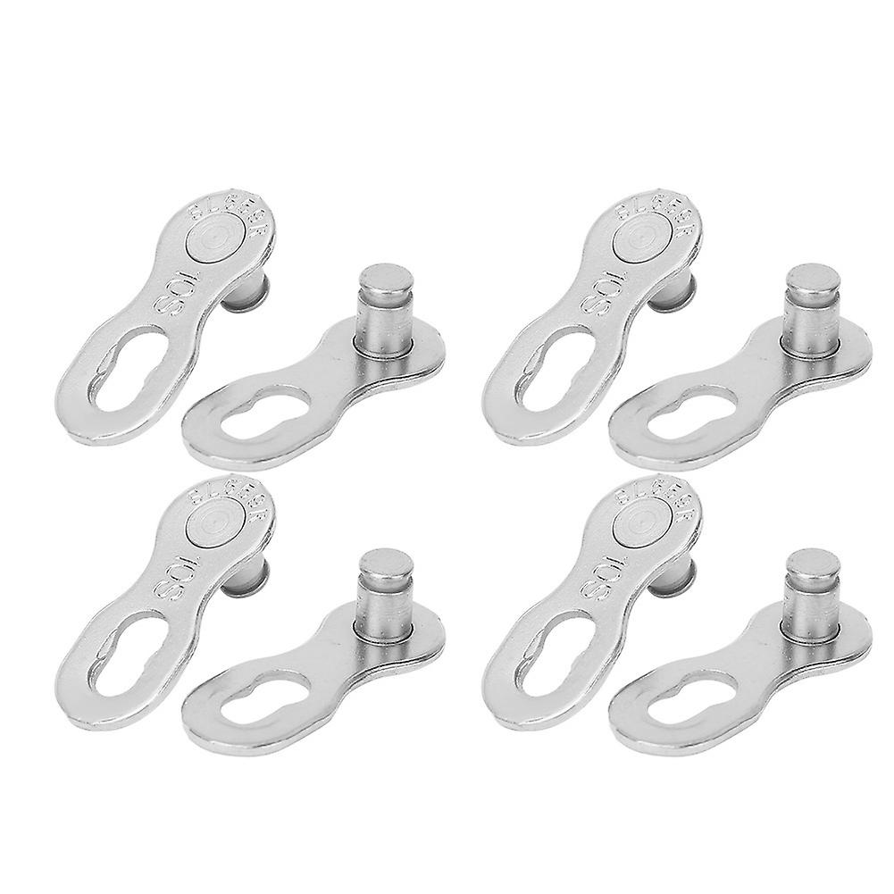 4pair 10speed Steel Bike Bicycle Chain Missing Link Connector Parts Cycling Accessorysilver