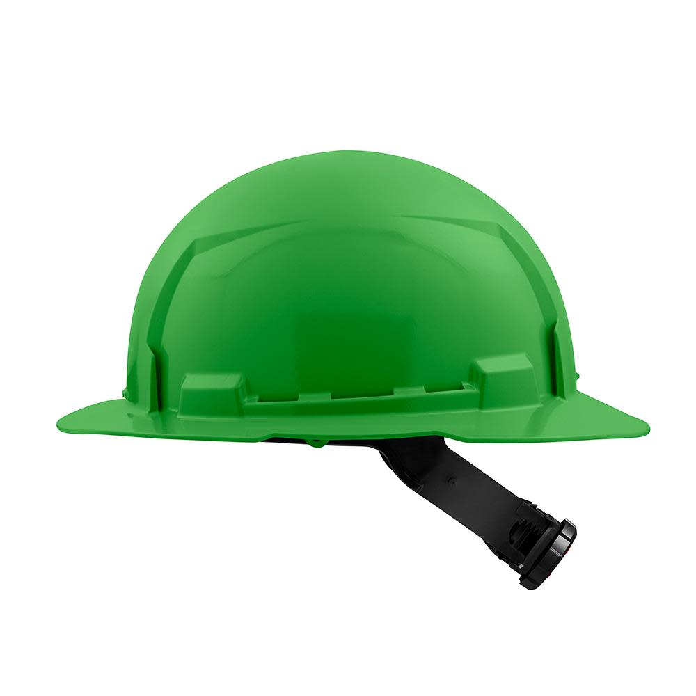 Milwaukee Green Full Brim Hard Hat with 4pt Ratcheting Suspension Type 1 Class E