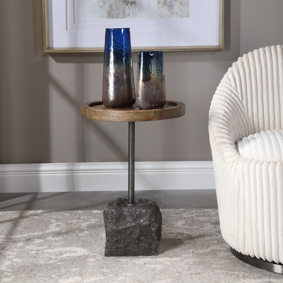 Uttermost Horton Rustic Accent Table   Industrial   Side Tables And End Tables   by HedgeApple  Houzz