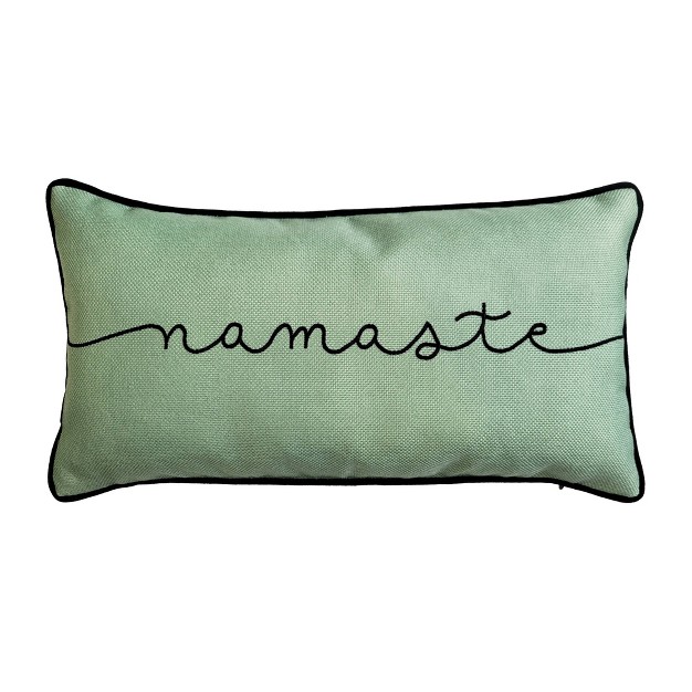 x27 namaste x27 Velvet Lumbar Throw Pillow Edie home