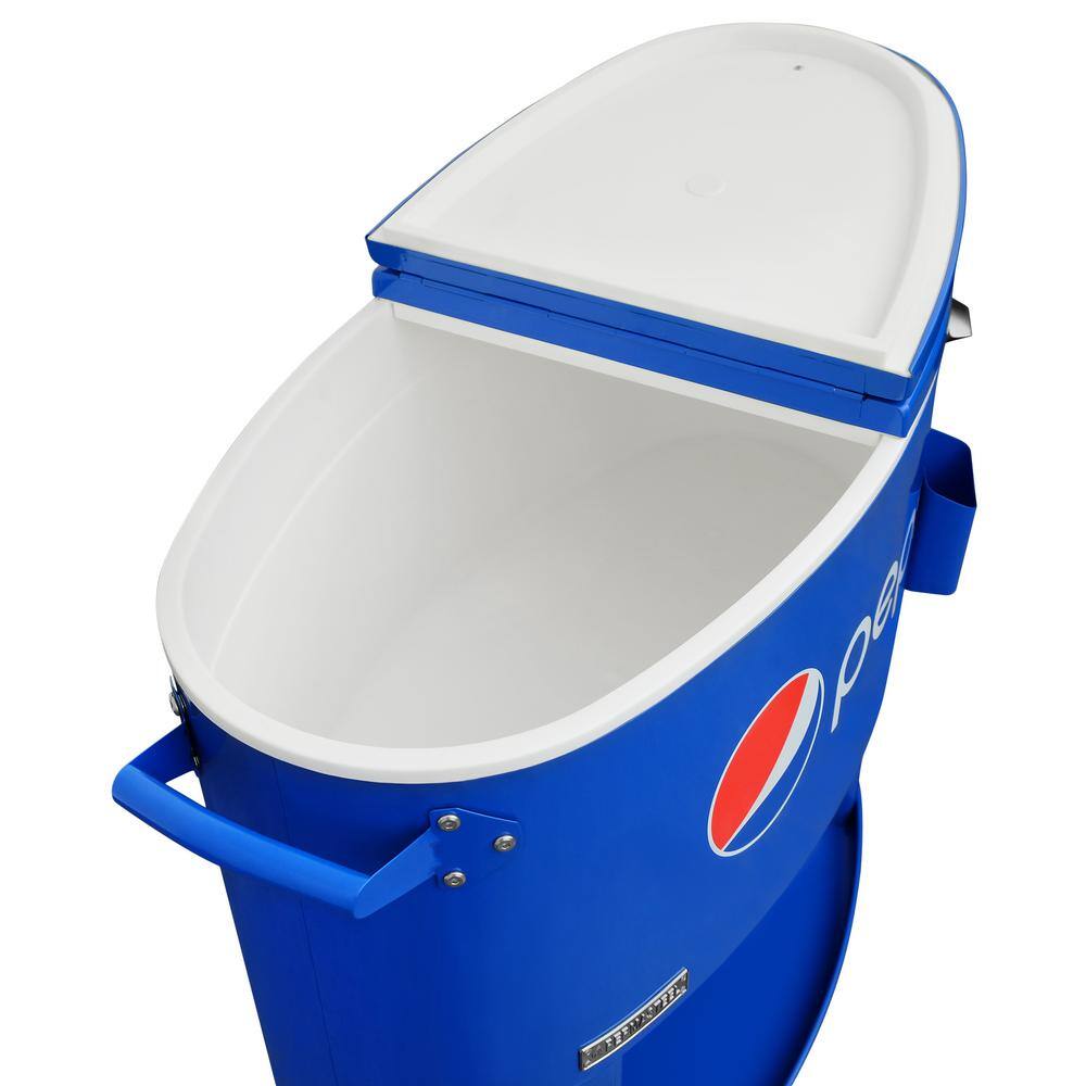 PERMASTEEL 80QT Sporty Oval Shape Rolling Cooler with Pepsi Logo in Blue PS-207-80PE-BL