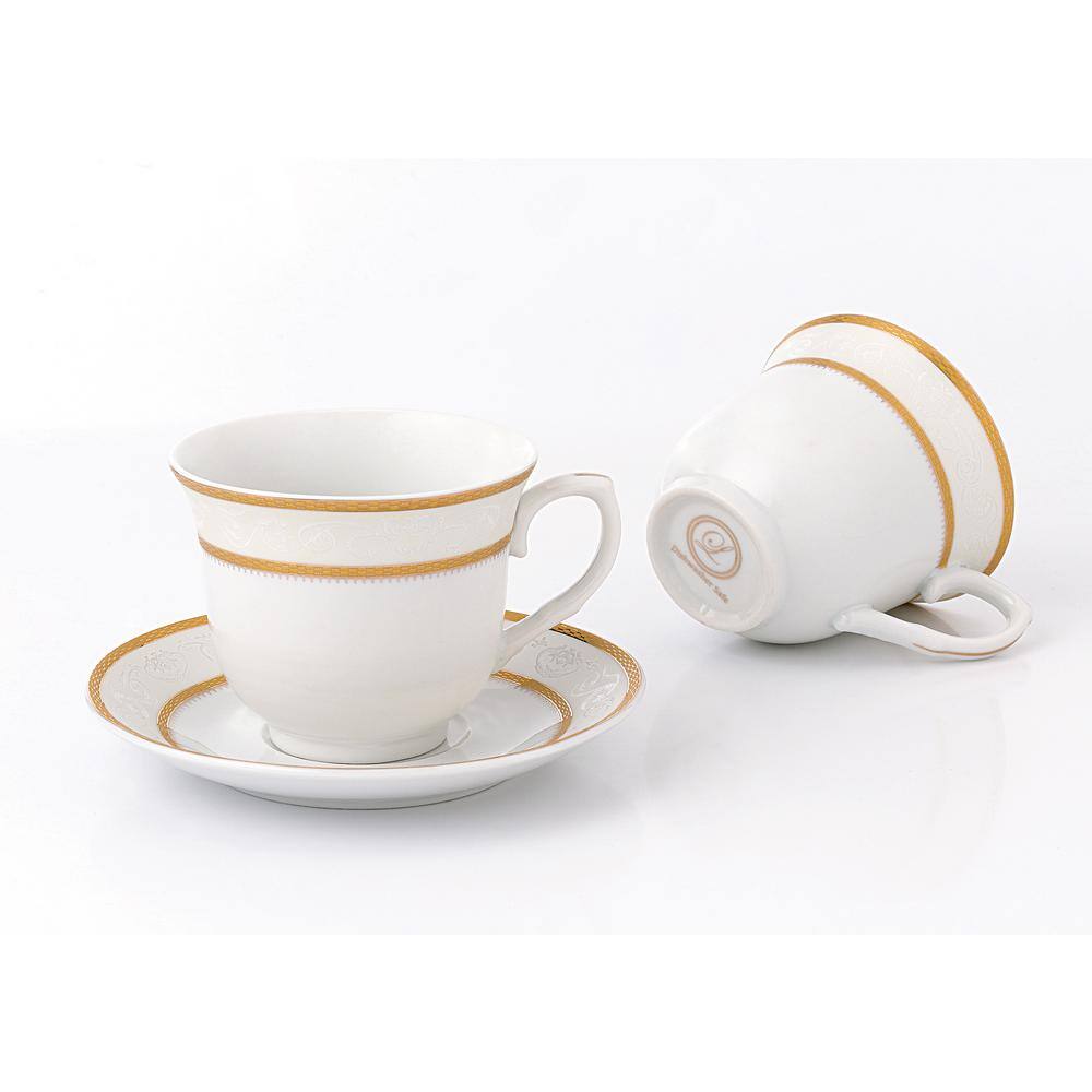 Lorren Home Trends Lorren Home 8 oz. Gold TeaCoffee Set Porcelain (Set of 4) Amelia-4