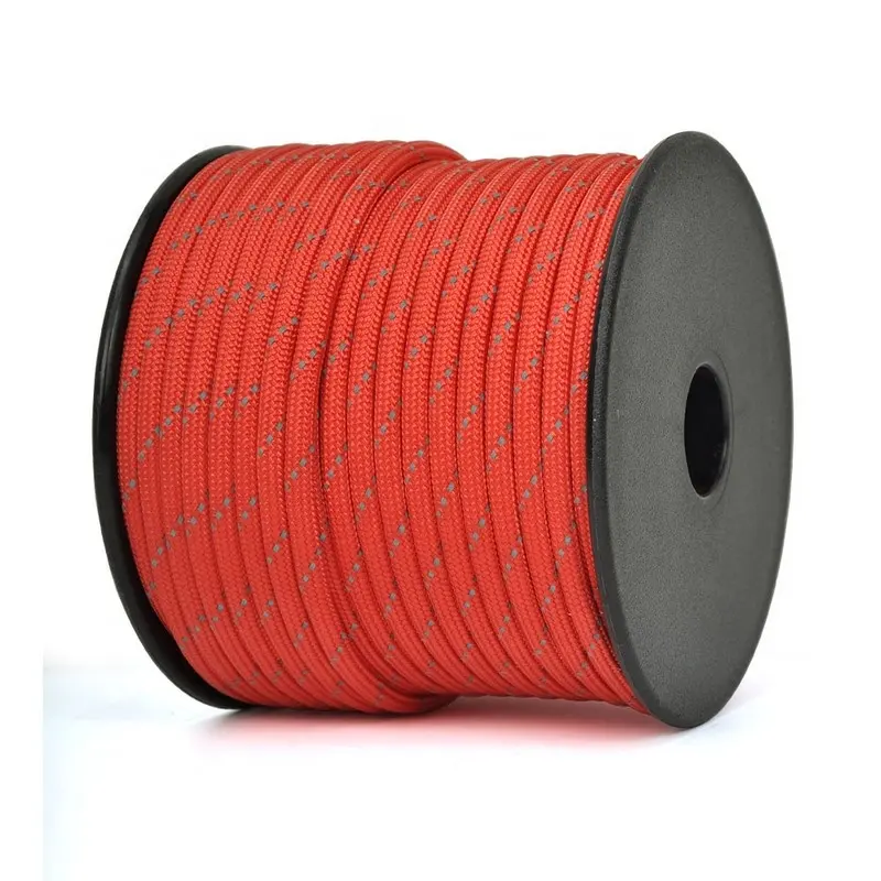 Usa Wholesale Custom 100% Nylon 100 Feet 2mm 3mm 4mm Reflective Camping Survival Parachute Cord Rope for Bracelet Paracord 550