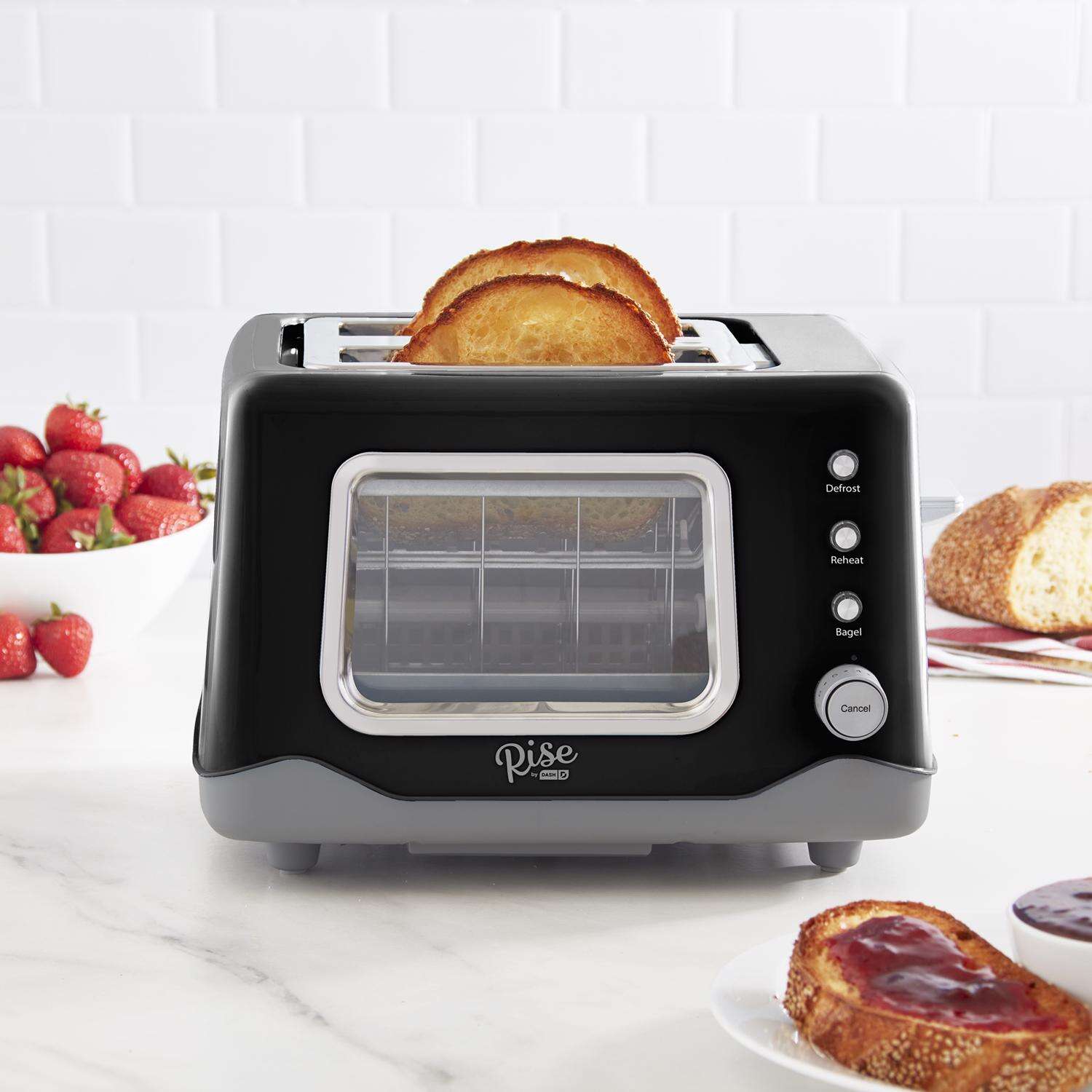 Rise by Dash Metal Black 2 slot Toaster 7.9 in. H X 12.2 in. W X 9.5 in. D