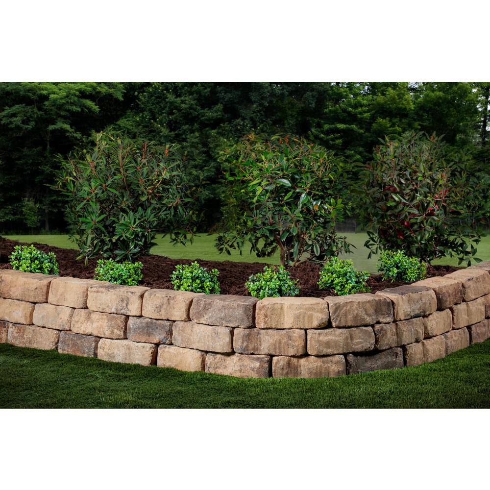 Oldcastle Mini Beltis 3 in. H x 8 in. W x 4 in. D Oak Run Concrete Retaining Wall Block Pallet (378-PiecePallet) 16250363