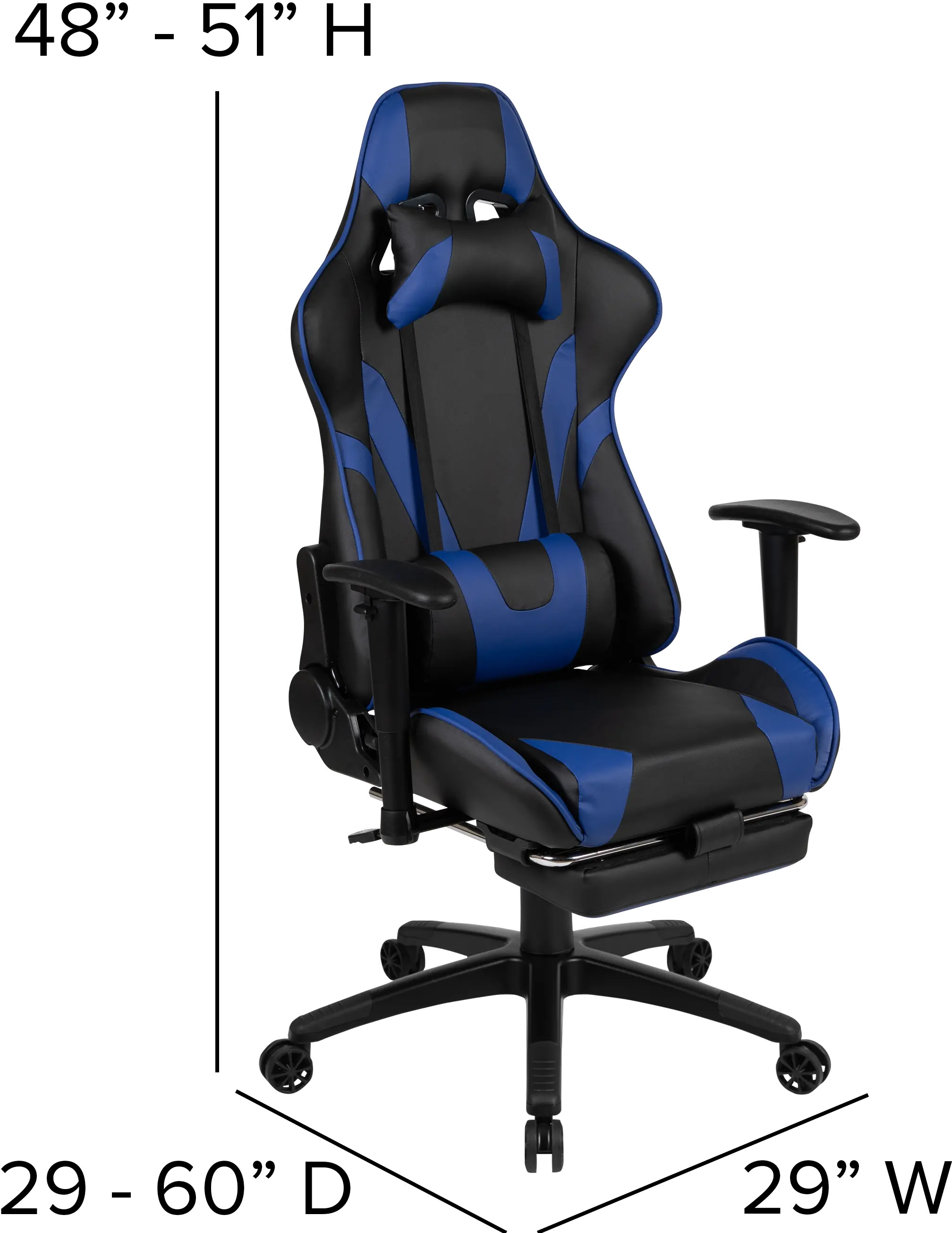 X30 Blue and Black Gaming Swivel Chair